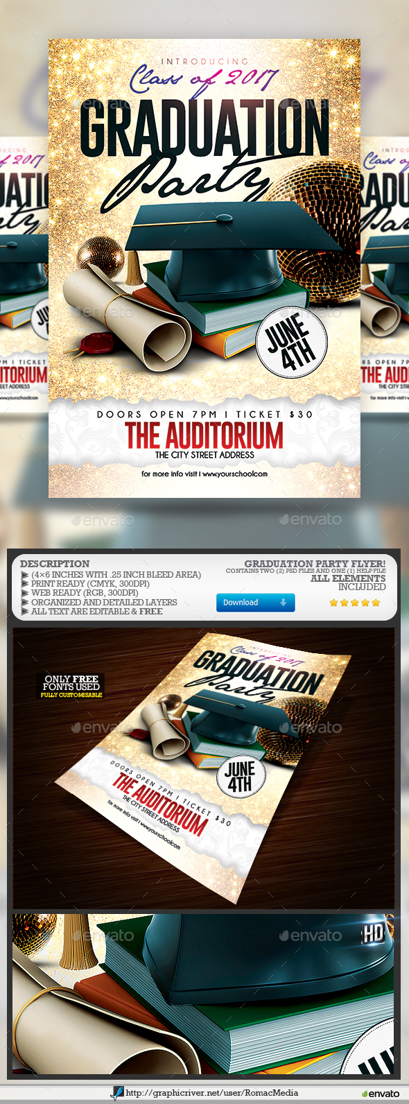 Graduation Party Flyer - Flyers Print Templates