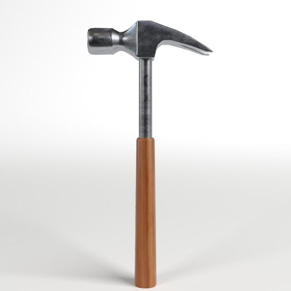 Claw Hammer with Wooden Handle - 3DOcean Item for Sale
