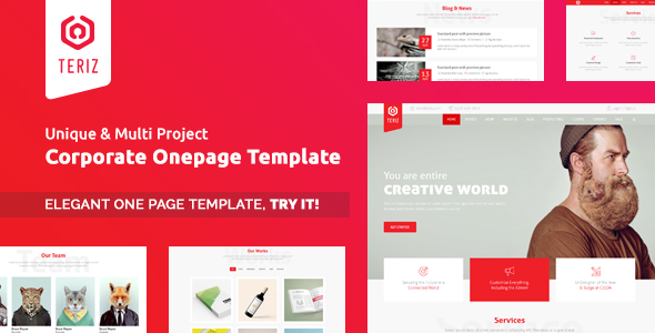 Teriz - Corporate Multipurpose Onepage HTML Template - Business Corporate