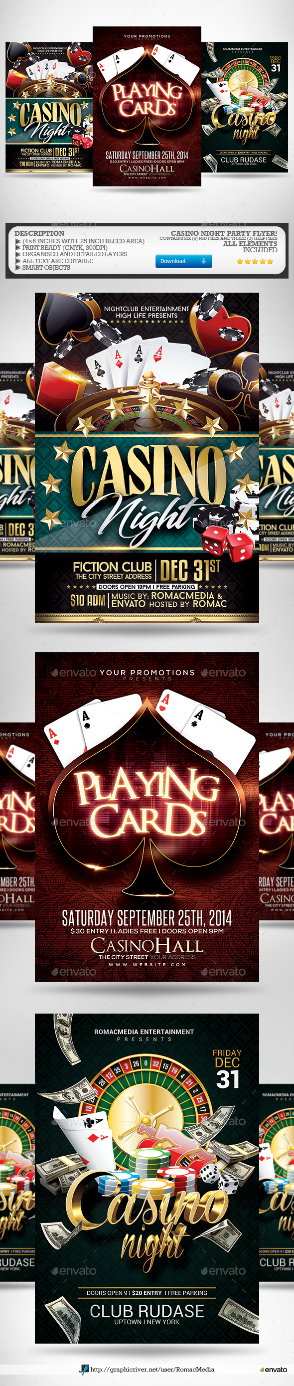Casino Night Flyer Bundle - Clubs & Parties Events
