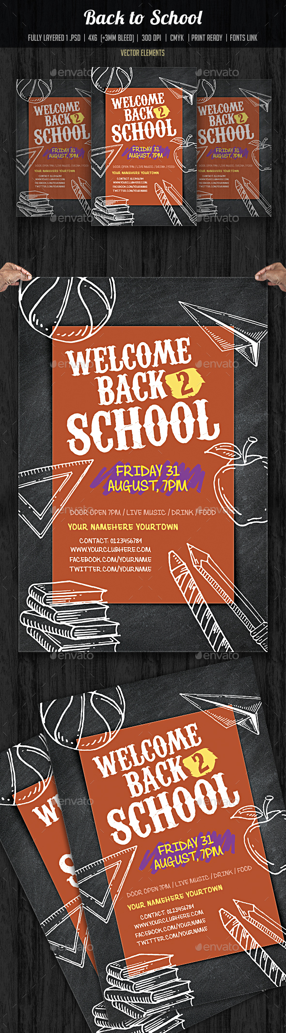 Back to School Party flyer - Clubs & Parties Events