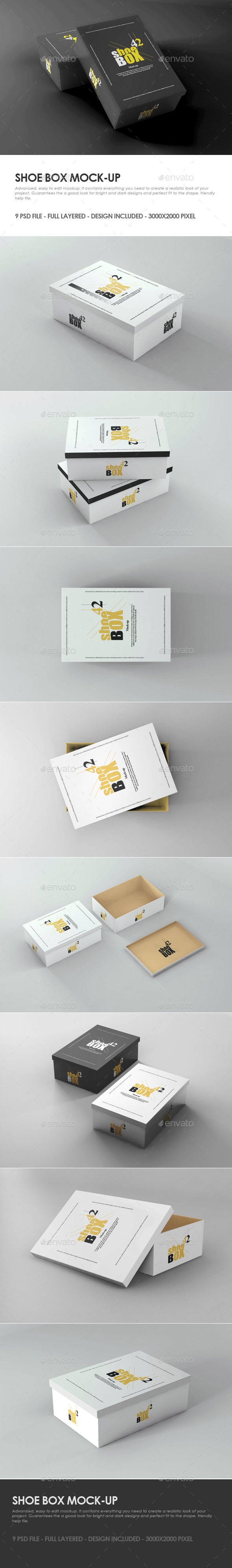 Shoe Box Mock-up - Packaging Product Mock-Ups