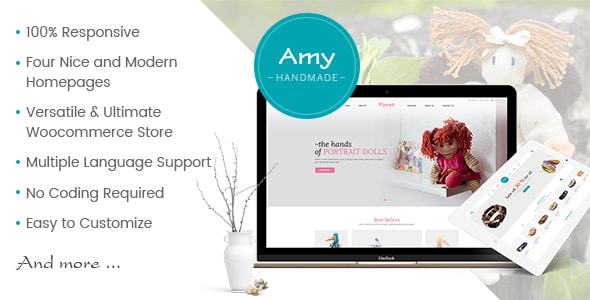 Amy Handmade - Blog and Shop WordPress Theme - WooCommerce eCommerce