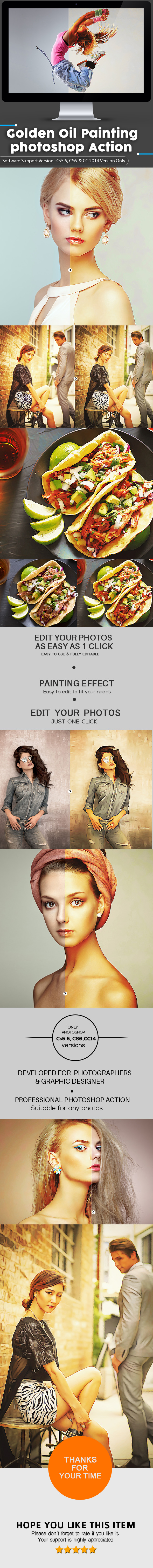 Golden Touch Oil Paint Photoshop Action - Actions Photoshop