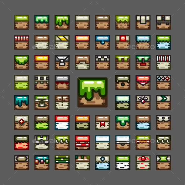 2D Tiles for Creating Video Games - Tilesets Game Assets