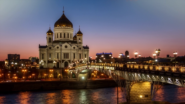 View of Cathedral in Sunset .