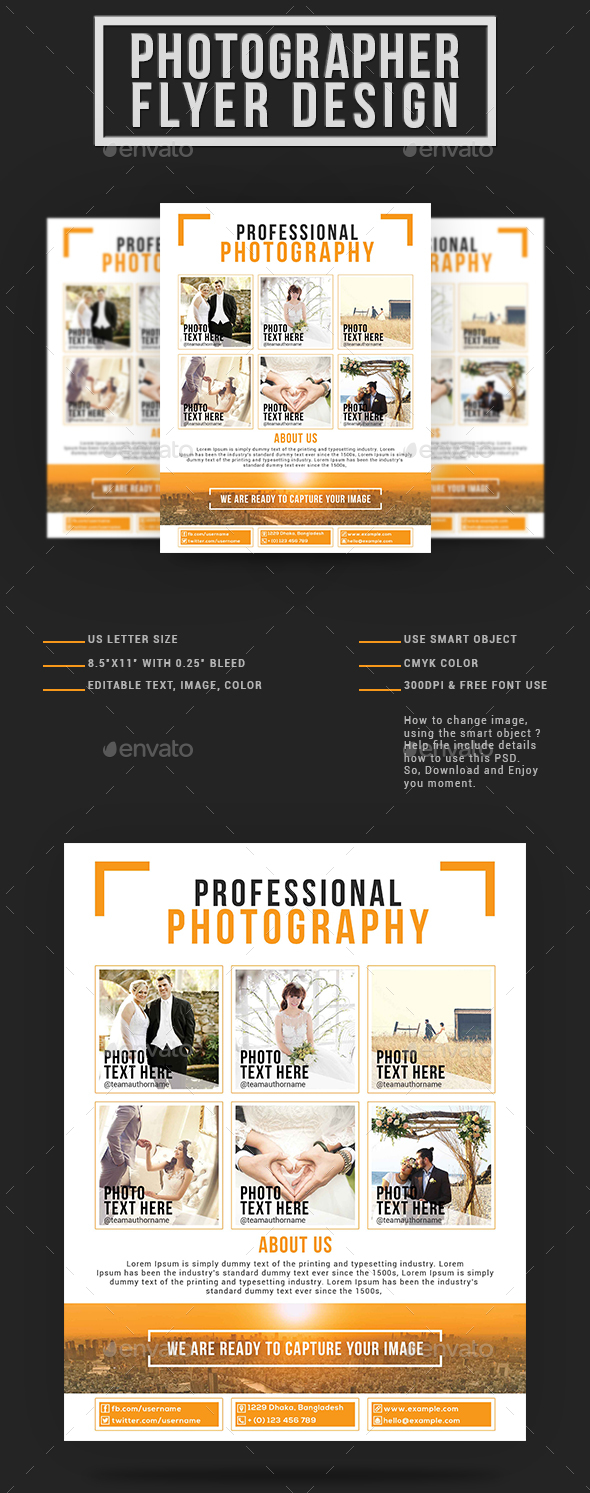 Elegant Photographer Flyer Design - Flyers Print Templates