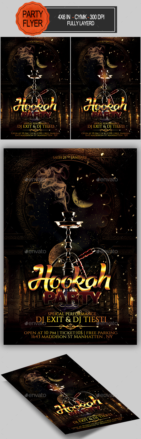 Hookah Flyer - Clubs & Parties Events