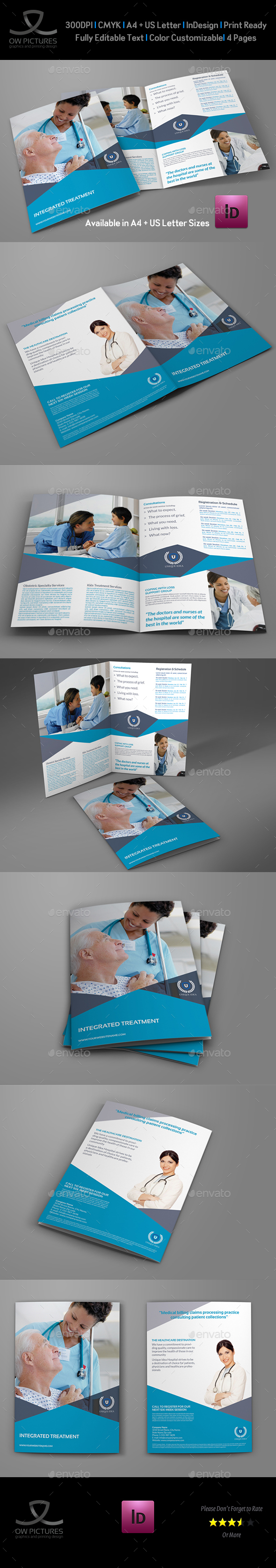 Medical Care Bi-Fold Brochure Template - Brochures Print Templates