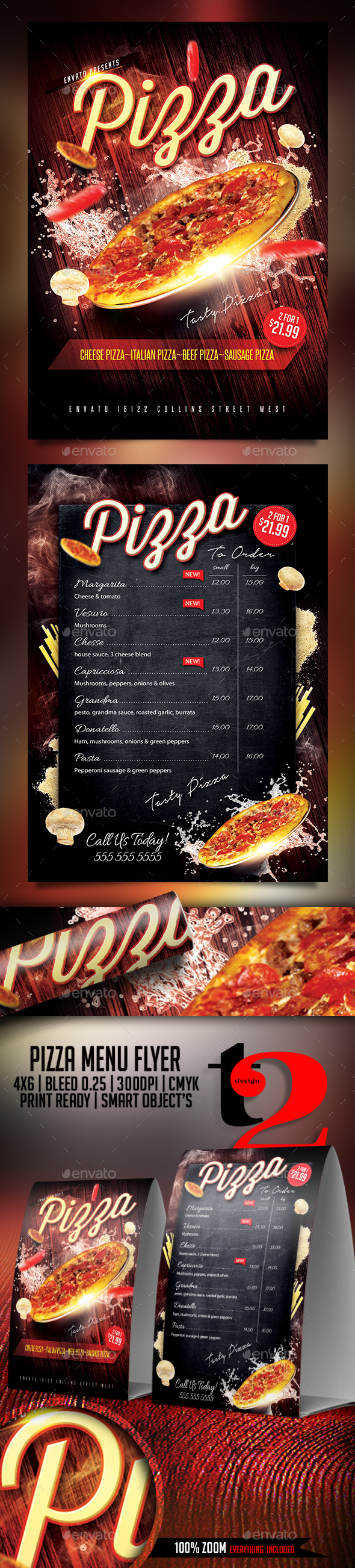 Pizza Menu Flyer Template