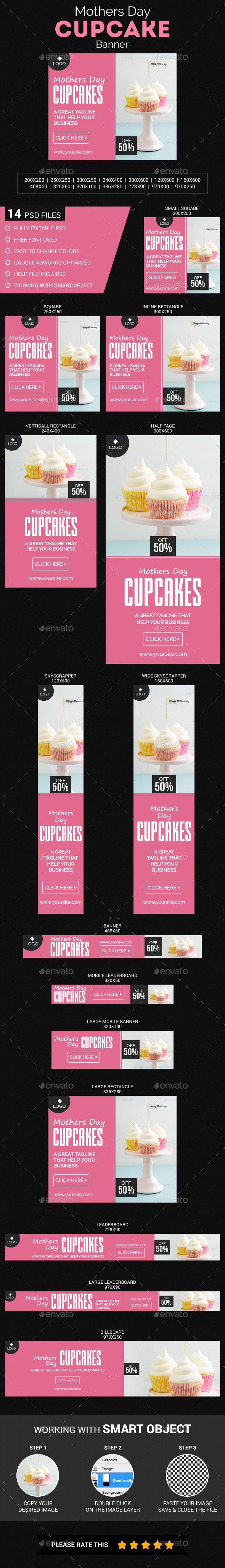 Mothers Day Cupcake - Banners & Ads Web Elements