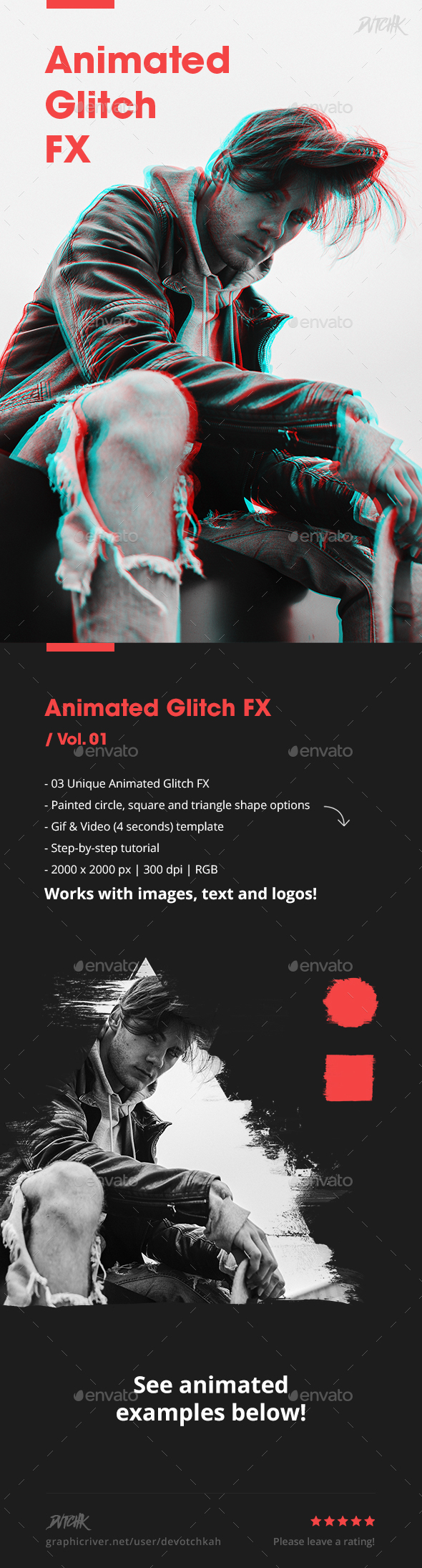 Animated Glitch FX - Vol. 01 - Photo Templates Graphics