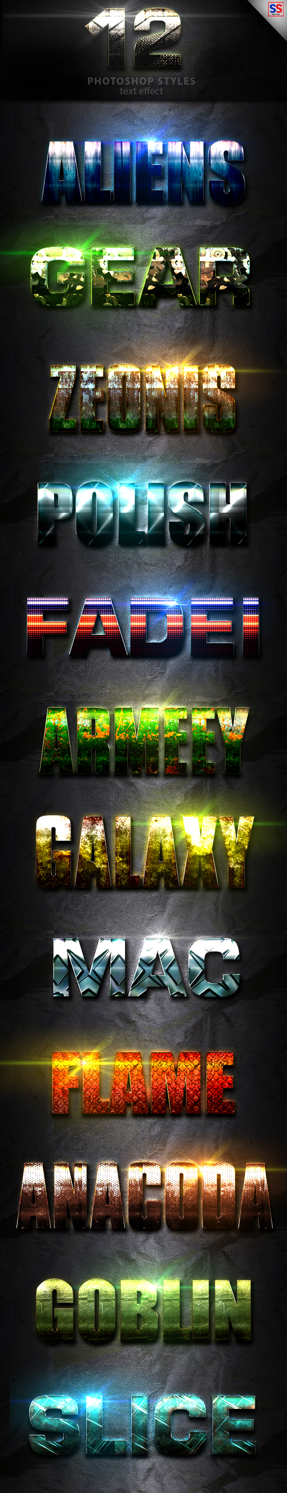 12 Light Photoshop Text Effect vol 10 - Text Effects Styles
