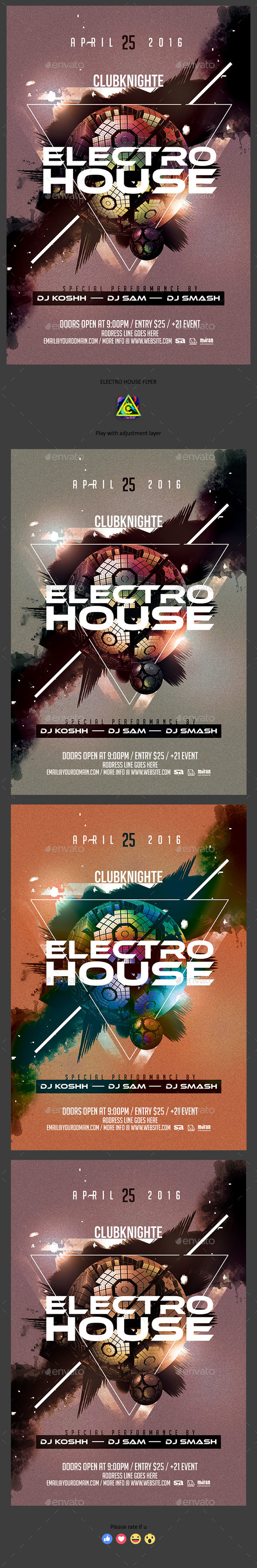 Electro House Flyer - Clubs & Parties Events