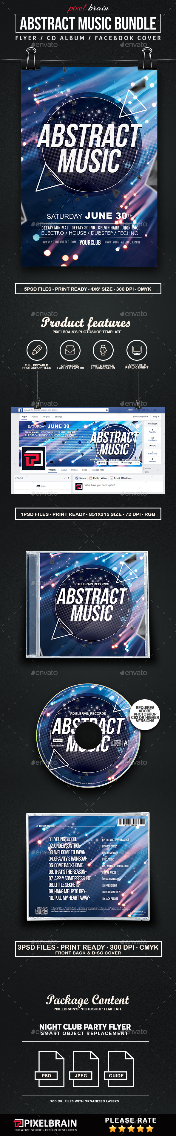 Abstract Music Template Bundle - Print Templates