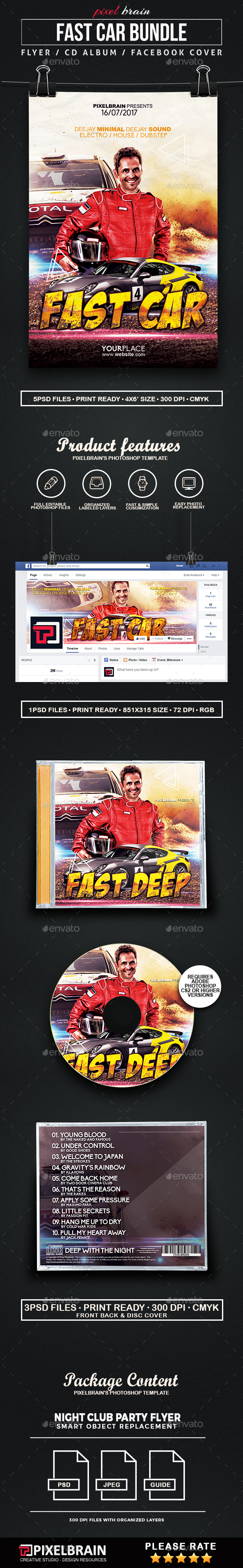 Fast Car Template Bundle - Print Templates