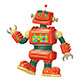 Cartoon Red Robot 3D Illustration, Graphics | GraphicRiver