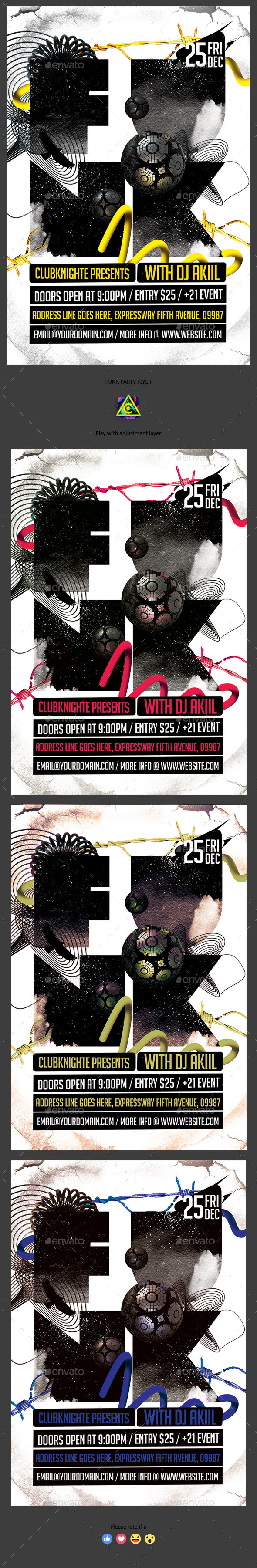 Funk Party Flyer - Clubs & Parties Events