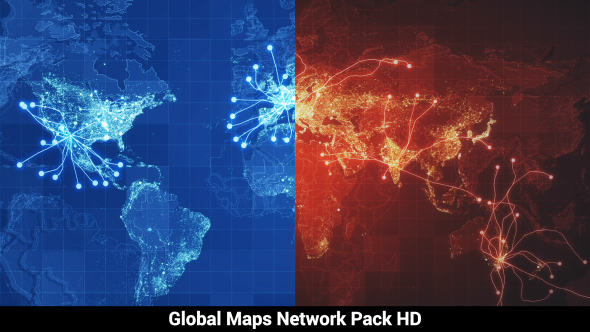 Pack of 3 Global Maps Network HD