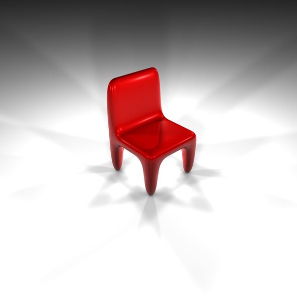 Futuristic Red Chair - 3DOcean Item for Sale