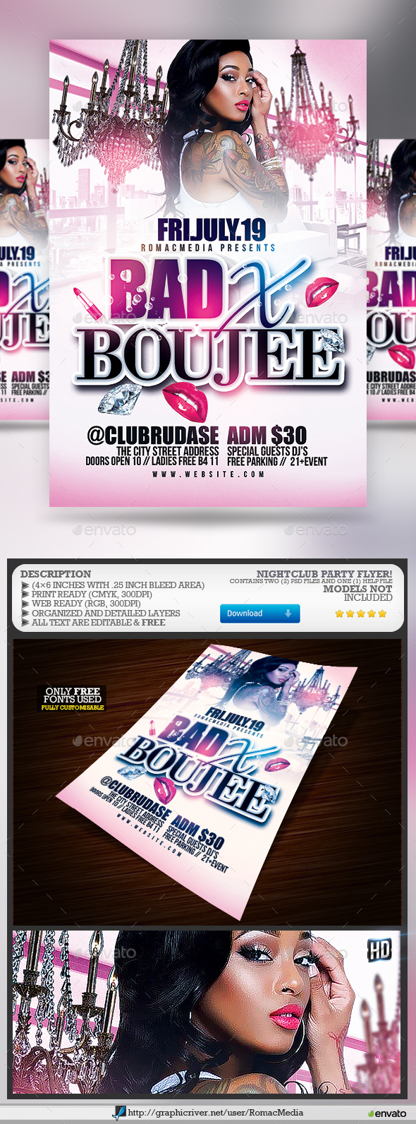 Bad X Boujee Club Party Flyer - Clubs & Parties Events