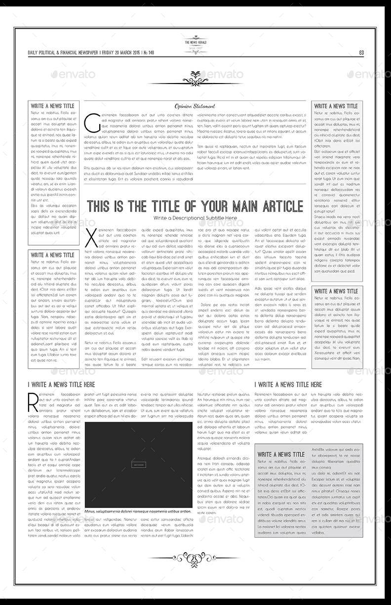 Newspaper Template Tabloid Newspaper Template Tabloid
