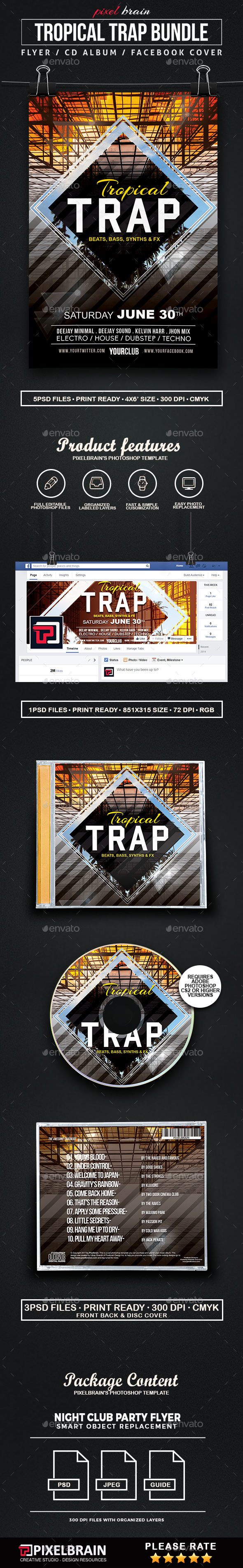 Tropical Template Bundle - Print Templates