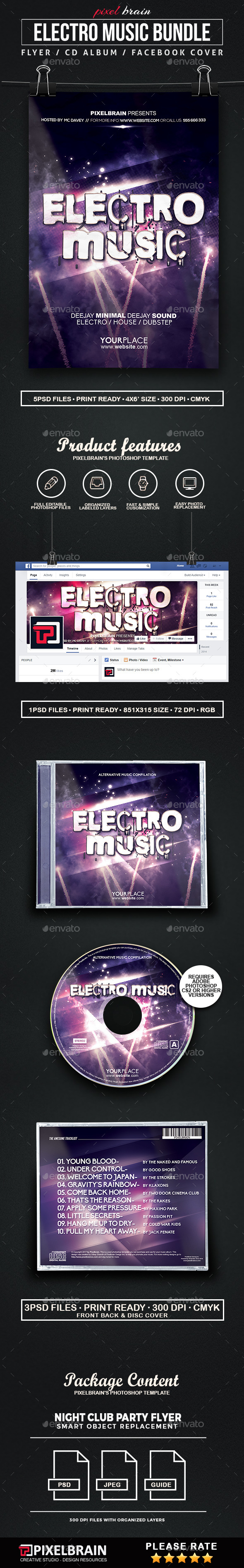 Electro Music Template Bundle - Print Templates