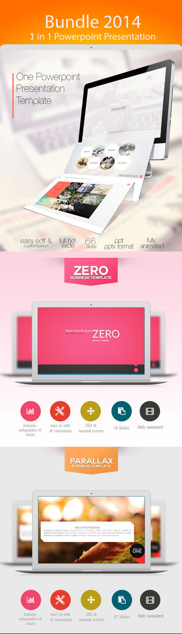 Bundle 3 in 1 Power Point Presentation - PowerPoint Templates Presentation Templates