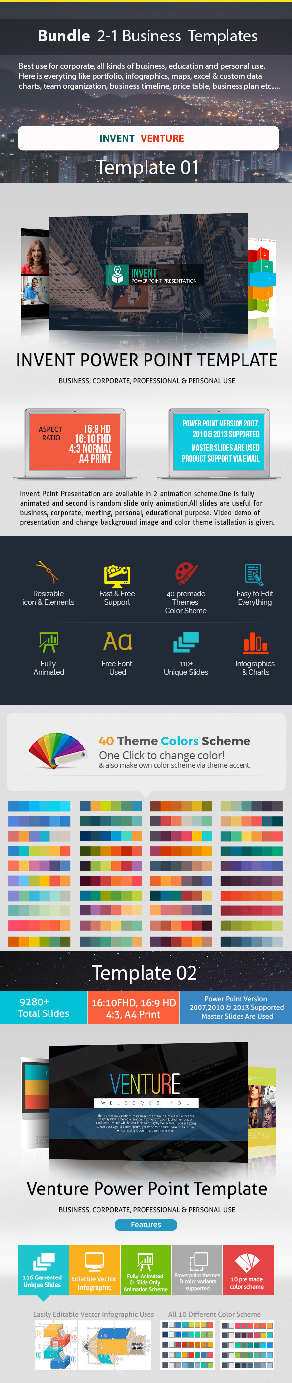 Business Bundle 2 in 1 Power Point Presentation - Business PowerPoint Templates