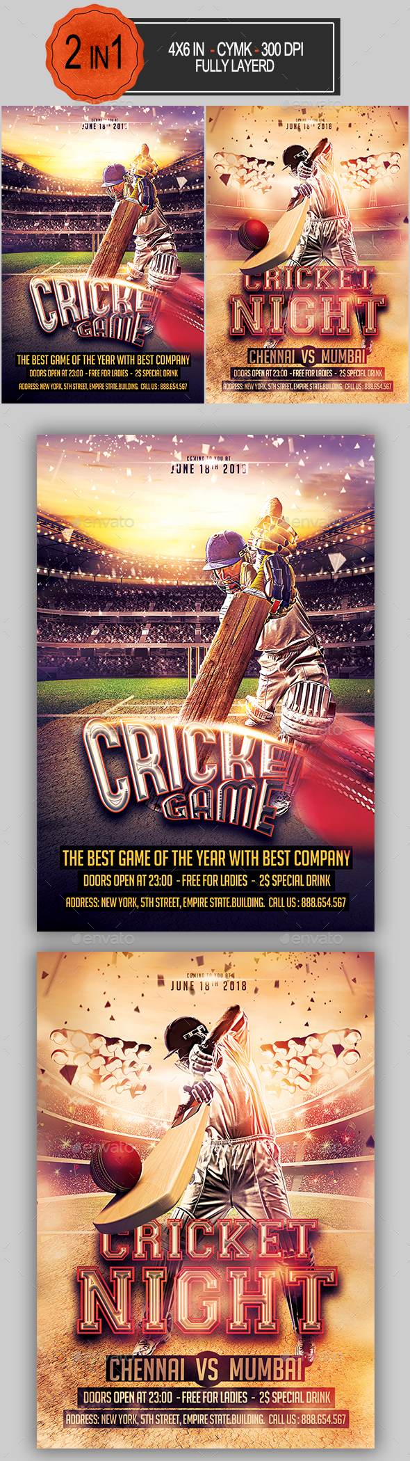 Cricket Flyer Bundle - Sports Events