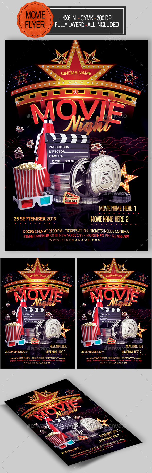 Movie Night Flyer - Events Flyers