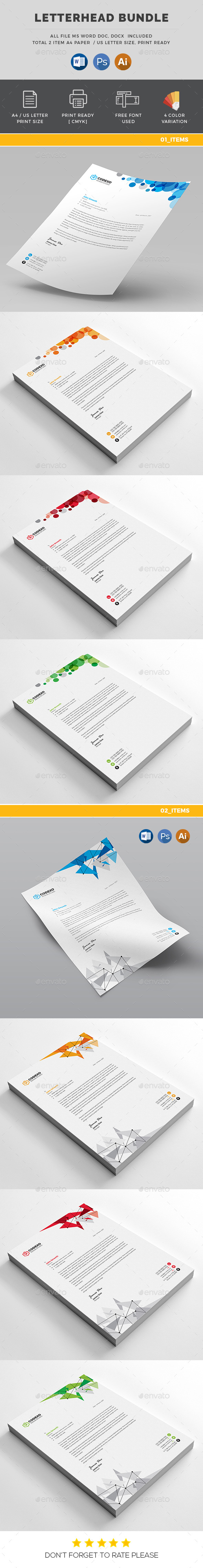 Letterhead Bundle_ 2 in 1 - Stationery Print Templates