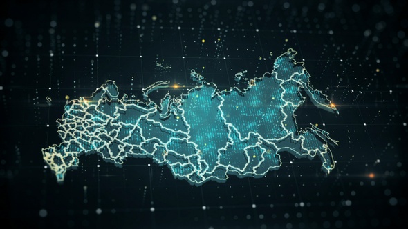 Russia Danger Blue Map 4K