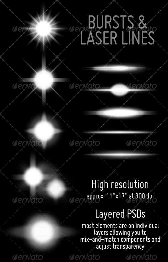 Burst and Laser Line Collection - Decorative Symbols Decorative