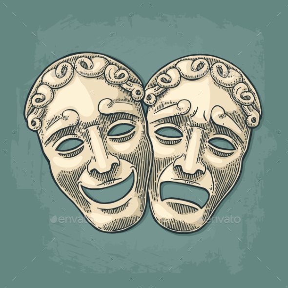 Comedy and Tragedy Theater Masks - Miscellaneous Vectors