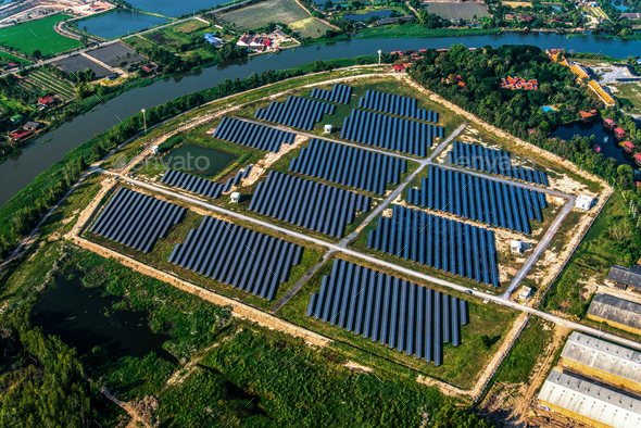 Solar farm, solar panels  - Stock Photo - Images