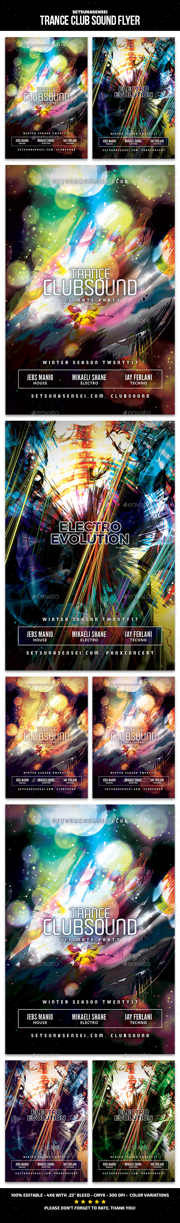 Trance Club Sound Flyer - Clubs & Parties Events