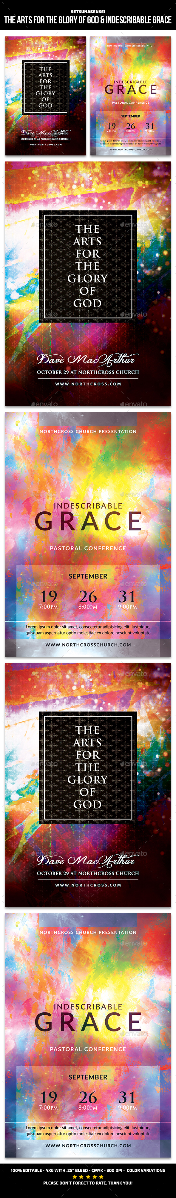 The Arts for the Glory of God & Indescribable Grace Church Flyer - Church Flyers