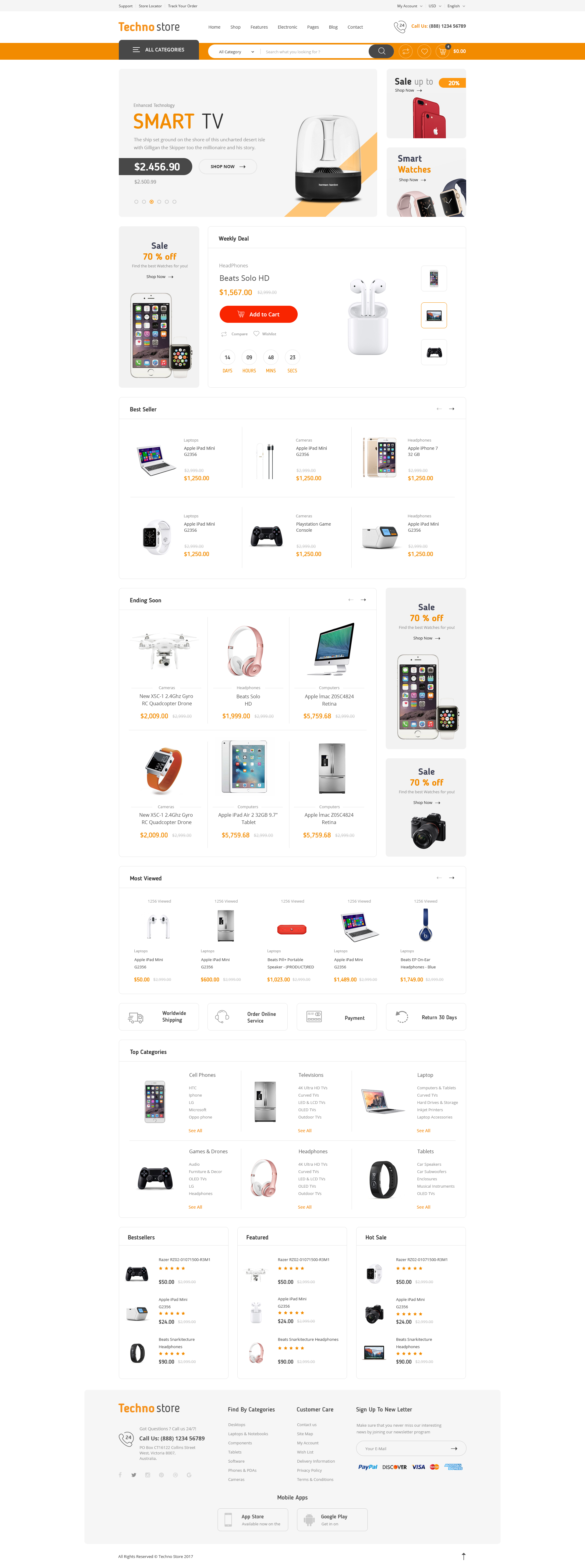 Techno Store - Electronic eCommerce PSD