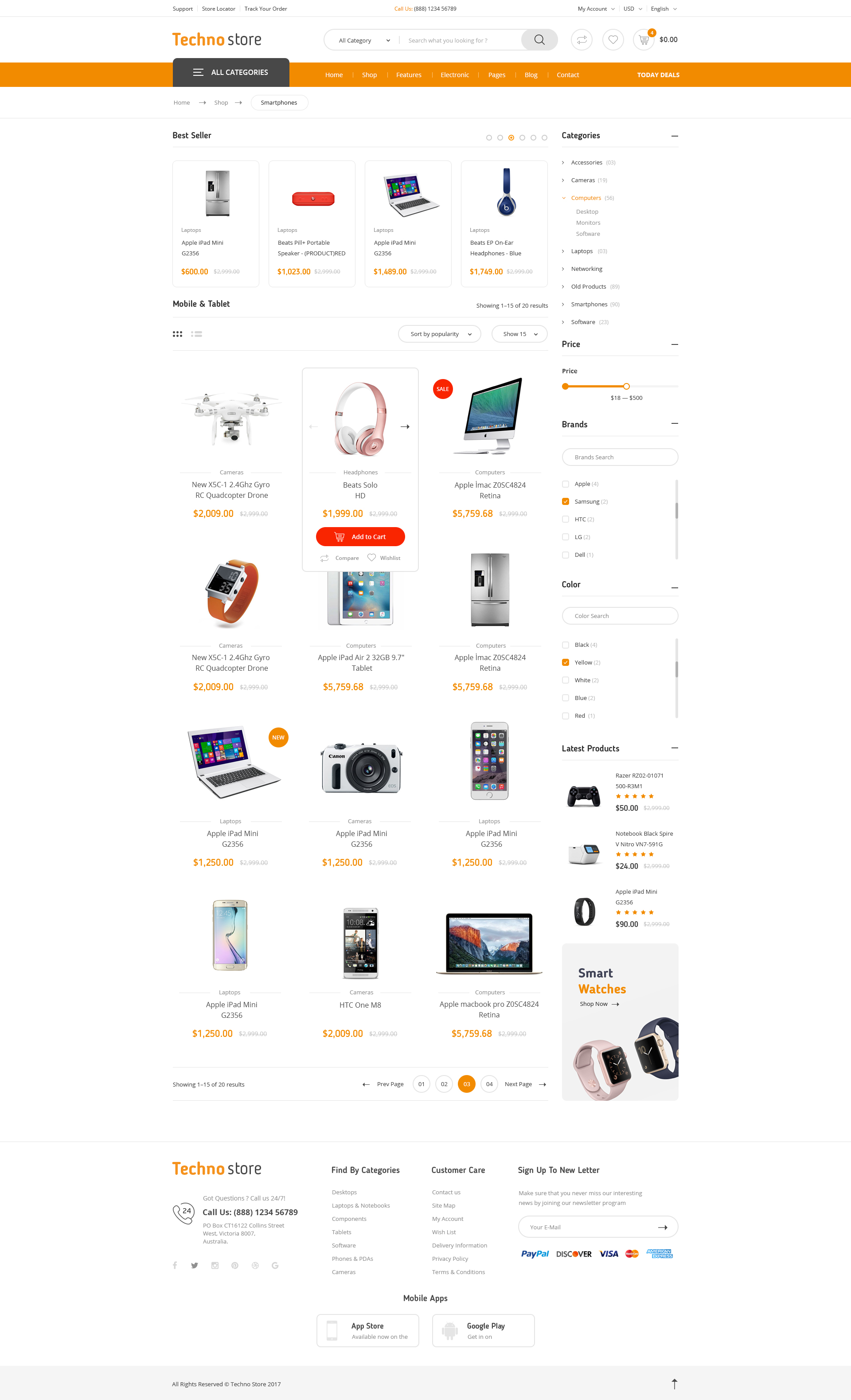 Techno Store - Electronic eCommerce PSD