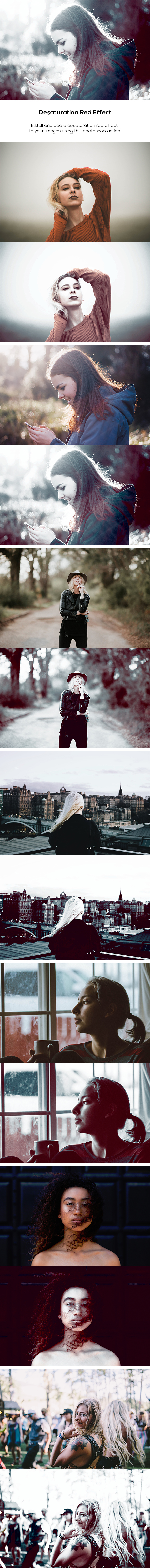 Desaturation Red Effect - Photo Effects Actions