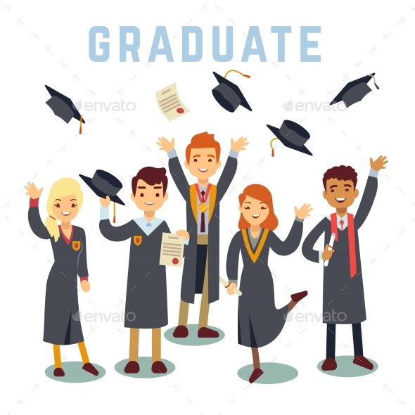 University Young Graduate Students - People Characters