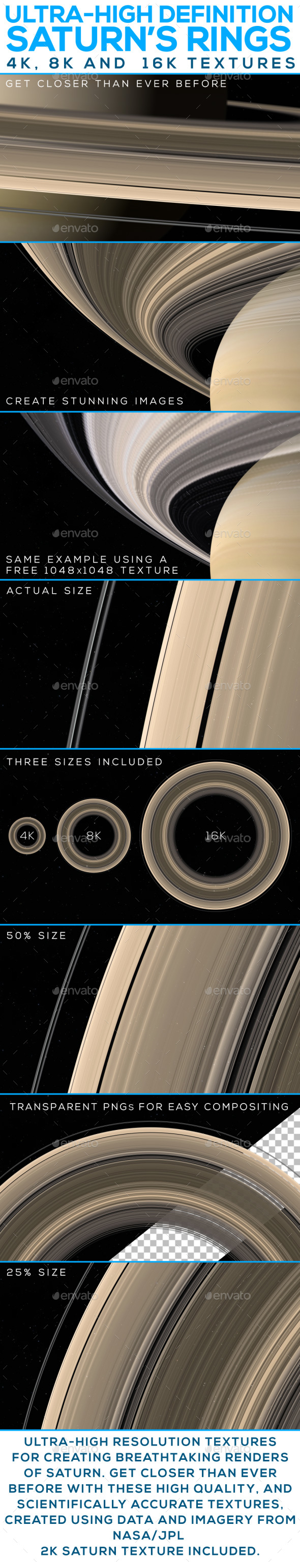 Ultra-High Definition Saturns - 3Docean 19911769