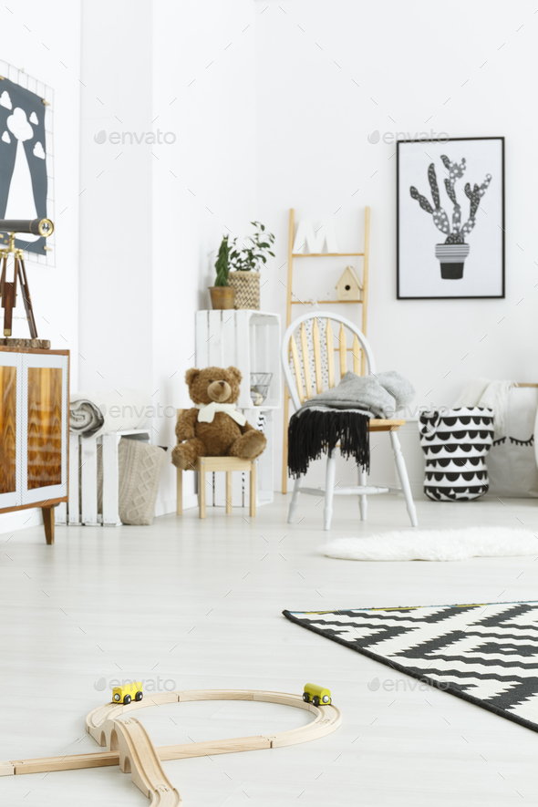White child room with chair - Stock Photo - Images
