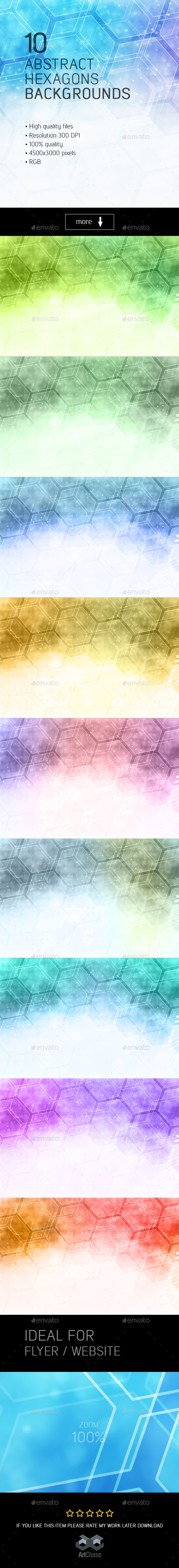 10 Abstract Hexagons Backgrounds - Abstract Backgrounds
