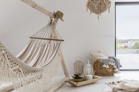 Room interior with hammock - Stock Photo - Images