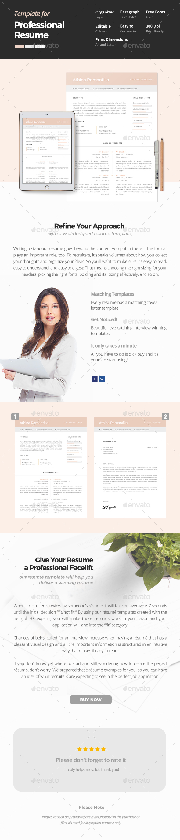 Clean and Professional Resume Template - Resumes Stationery