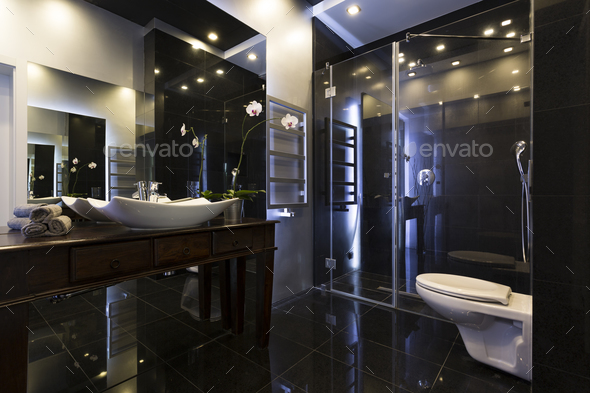 Luxurious bathroom interior - Stock Photo - Images