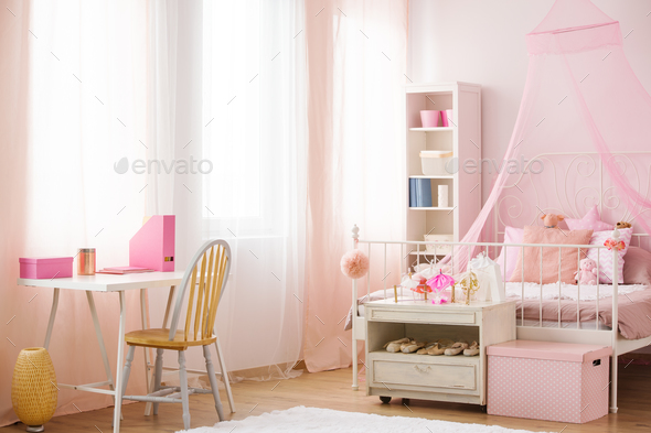 Child bedroom with canopy bed
